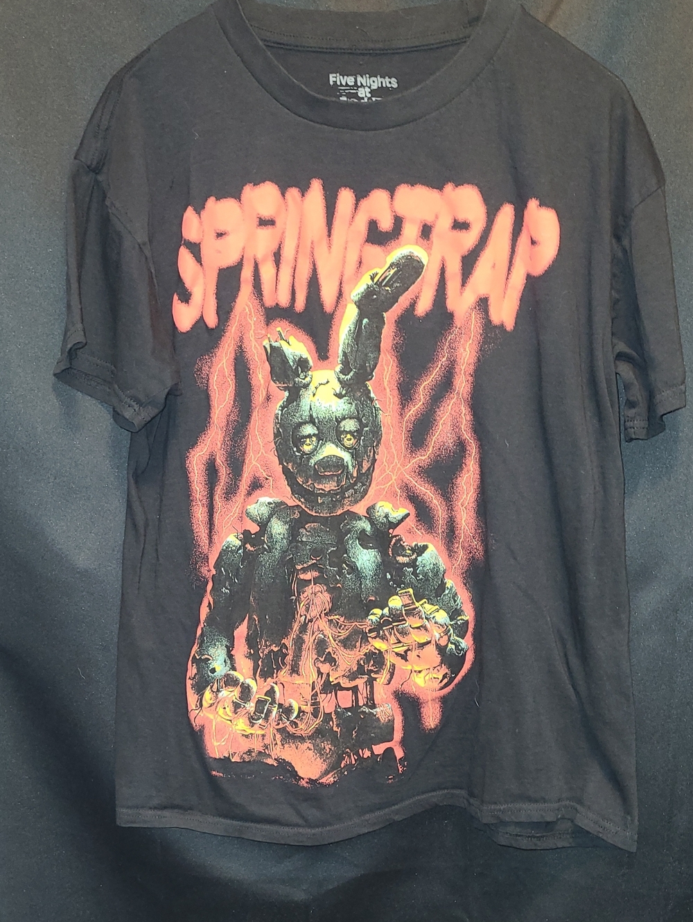 Five Nights At Freddy's Black 'Springtrap' Graphic Tee Sz Large